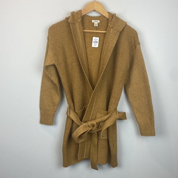 L.l.bean • All-Day Waffle Sweater, Hooded Wrap Cardigan - Picture 14 of 16
